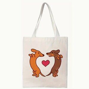 Puppy Love Canvas Tote Bag